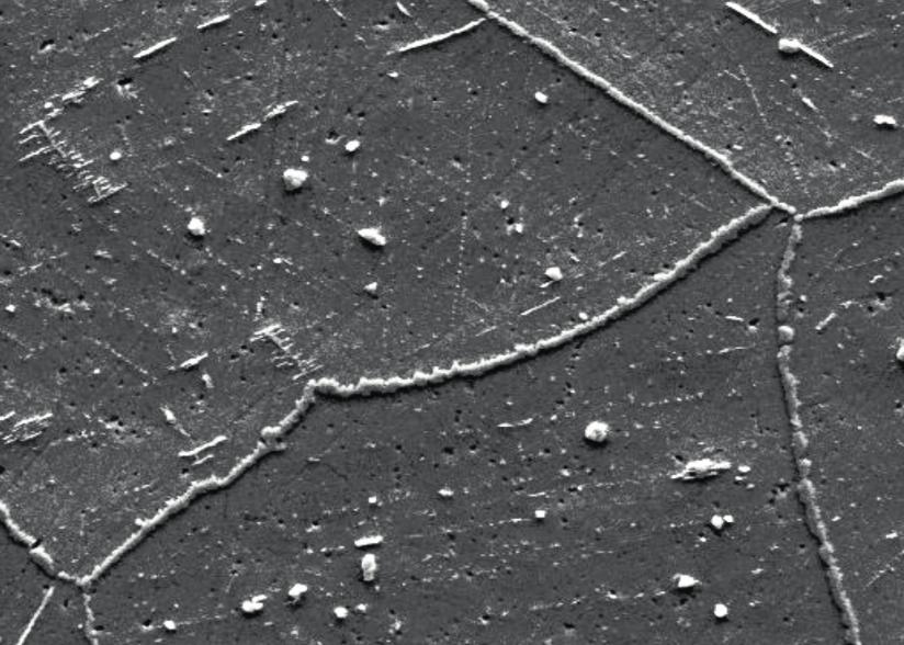 A cntinuus grid f precipitatins n grain bundaries was frmed in the prcess f ageing at 750 C fr 1,000 hurs with surface decmpsitin f chrmium and irn 4.2.