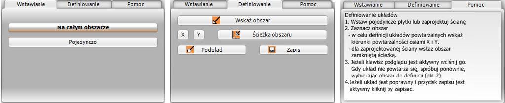 5. Tworzenie i zapisywanie układów płytek Tworzenie własnych układów jest jedną z najtrudniejszych czynności podczas projektowania przy użyciu płytek ceramicznych, ze względu na konieczność