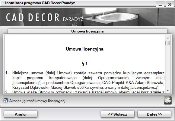 Instrukcja obsługi programu CAD Decor Paradyż 2.