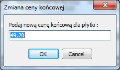 Jeśli w momencie wybrania ikony Zmień cenę zaznaczona będzie pojedyncza płytka, nowa cena zostanie wprowadzona tylko dla niej, natomiast jeśli zaznaczona będzie nazwa kolekcji,