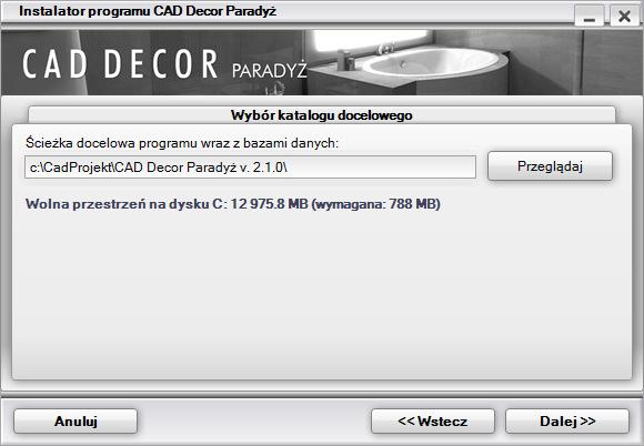 Instrukcja obsługi programu CAD Decor Paradyż 2.1 programu pojedyncze bazy należące do tej kategorii, których nie ma na płycie.
