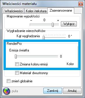 305 - parametr Kolory GI podwyższony o 50 % Ustawienie tego parametru nie może być modyfikowane w trakcie trwania obliczeń Radiosity.