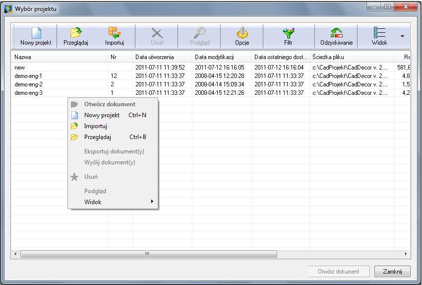 Instrukcja obsługi programu CAD Decor Paradyż 2.1 Rys.