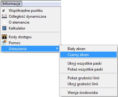 Instrukcja obsługi programu CAD Decor Paradyż 2.1 9. Zmiana koloru tła rysunku W środowisku.4cad dostępne są dwa kolory tła rysunku - czarny i biały.