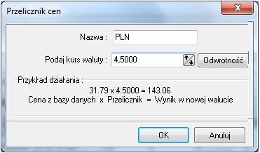 Informacja o tym, która waluta jest obecnie używana, wyświetli się przy cenie elementu po kliknięciu na pozycję konkretnego modelu, w postaci napisu (EUR) lub (PLN) w