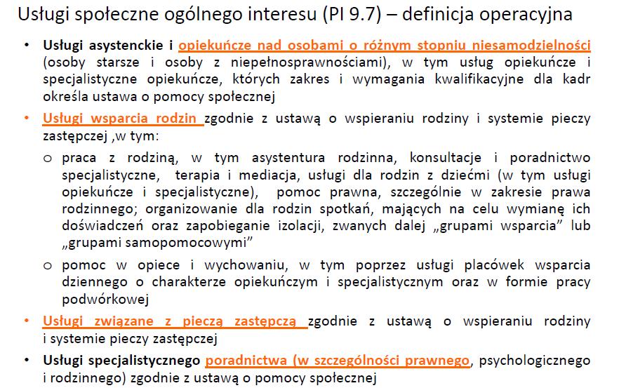 Usługi społeczne a