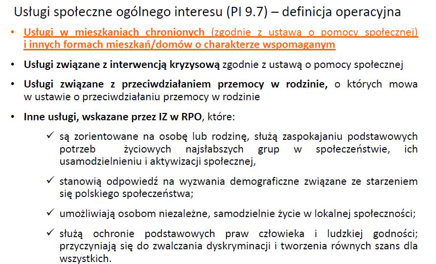 Usługi społeczne a