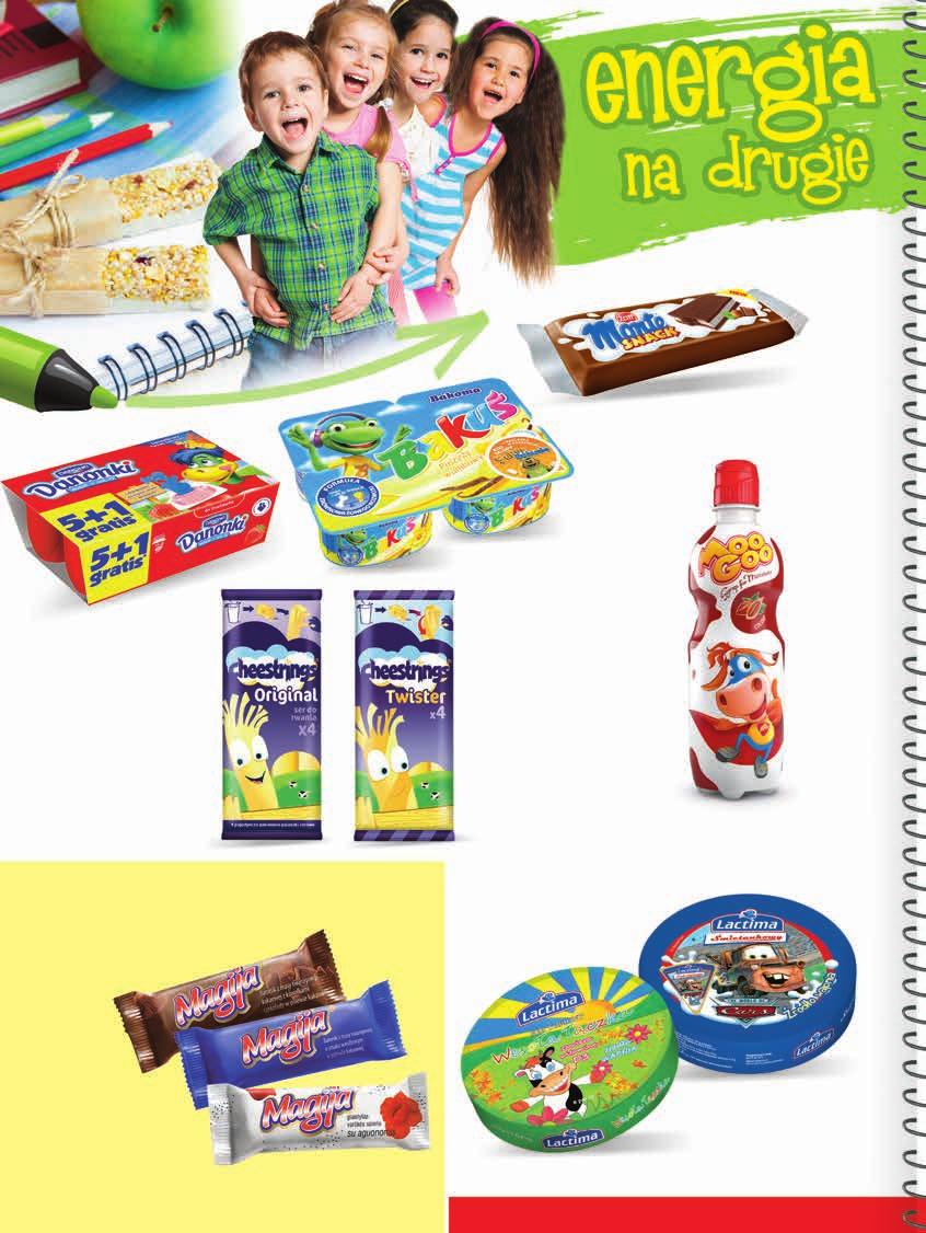 oferta ważna od czwartku 28 sierpnia do środy 3 września 23% 1 29 1,69 1,10 zł 4 89 4-pack 5,99 BATONIK MLECZNY MONTE SNACK zott 29 g, 4,45 zł / 100 g 1 zł 3 99 1 zestaw 4,99 DANONKI DANONE truskawka