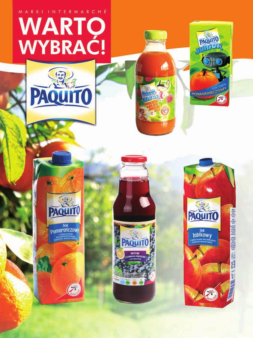 oferta ważna od czwartku 28 sierpnia do środy 3 września 0 99 SOK / NEKTAR PAQUITO 0,33 l, 3,00 zł / 1 l 0 99 SOK 100% PAQUITO 0,2 l