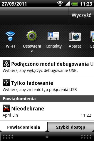 24 Informacje podstawowe Dostępna jest aktualizacja oprogramowania HTC Explorer Odtwarzanie utworu Aplikacja Radio FM włączona Oczekiwanie na załadowanie Pobrana aplikacja Android Market