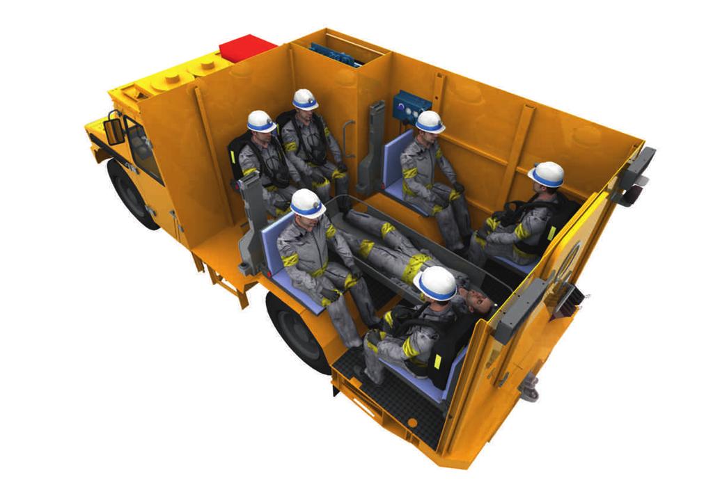 zmieniającym się środowisku górniczym Górniczy pojazd ratowniczy Dräger MRV to innowacyjne rozwiązanie odpowiadające na potrzeby wciąż zmieniającego się środowiska górniczego.
