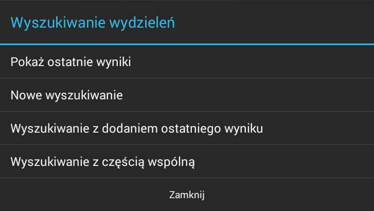 4.8. Narzędzia kontekstowe mapy Przytrzymanie palca dłużej na wybranym miejscu na ekranie powoduje wywołanie menu kontekstowego: Punkt wskazany przy otwieraniu narzędzi kontekstowych jest zarazem