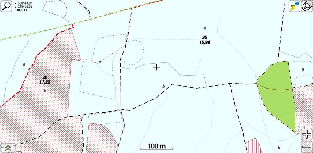 wydzieleń Mapa przeglądowa cięć rębnych Leśna Mapa