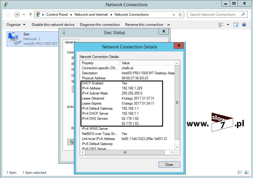 pomocą znanego już Nam polecenia: GetNetIPConfiguration