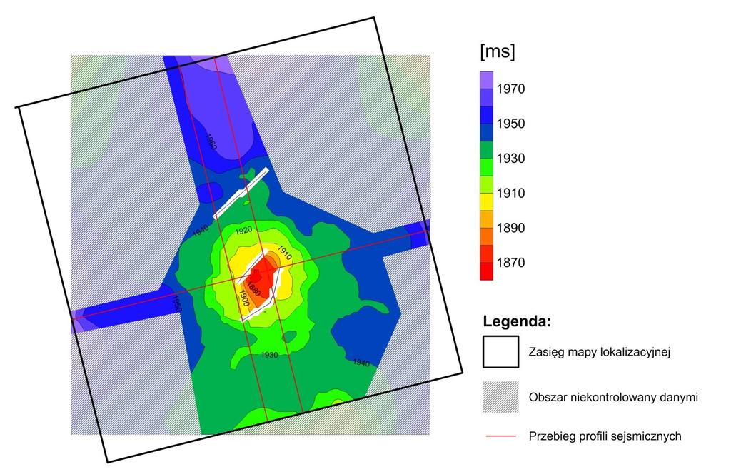 Figura 12 - Mapa czasowa stropu dolomitu głównego (Ca2).