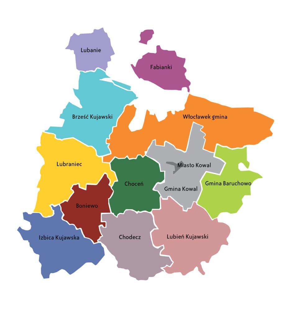 Ogólna powierzchnia obszaru LGD wynosi 1474km², co stanowi 8,2% powierzchni województwa kujawsko pomorskiego i 0,47% powierzchni Polski. Rys.