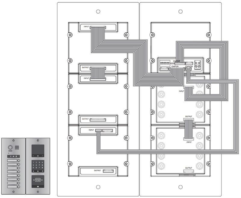 8.4. VDA-98A5 2-ramkowa kaseta wyposażona w: - moduł główny, - moduł przycisków jednokolumnowy (VXA-59A5), - moduł wyświetlacza LCD (VXA-65A5), - moduł klawiatury szyfratora (VXA-64A5) - moduł