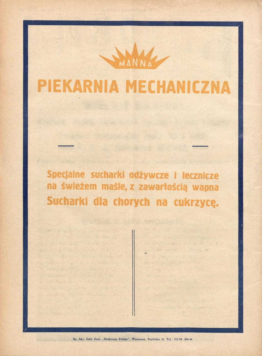 WIELKIE HAJDUKI urządzona według najnowszych wymagań techniki i higjeny Telefon: Królewska Huta 53 i 1492. = P. K. 0. Katowice 307.483.