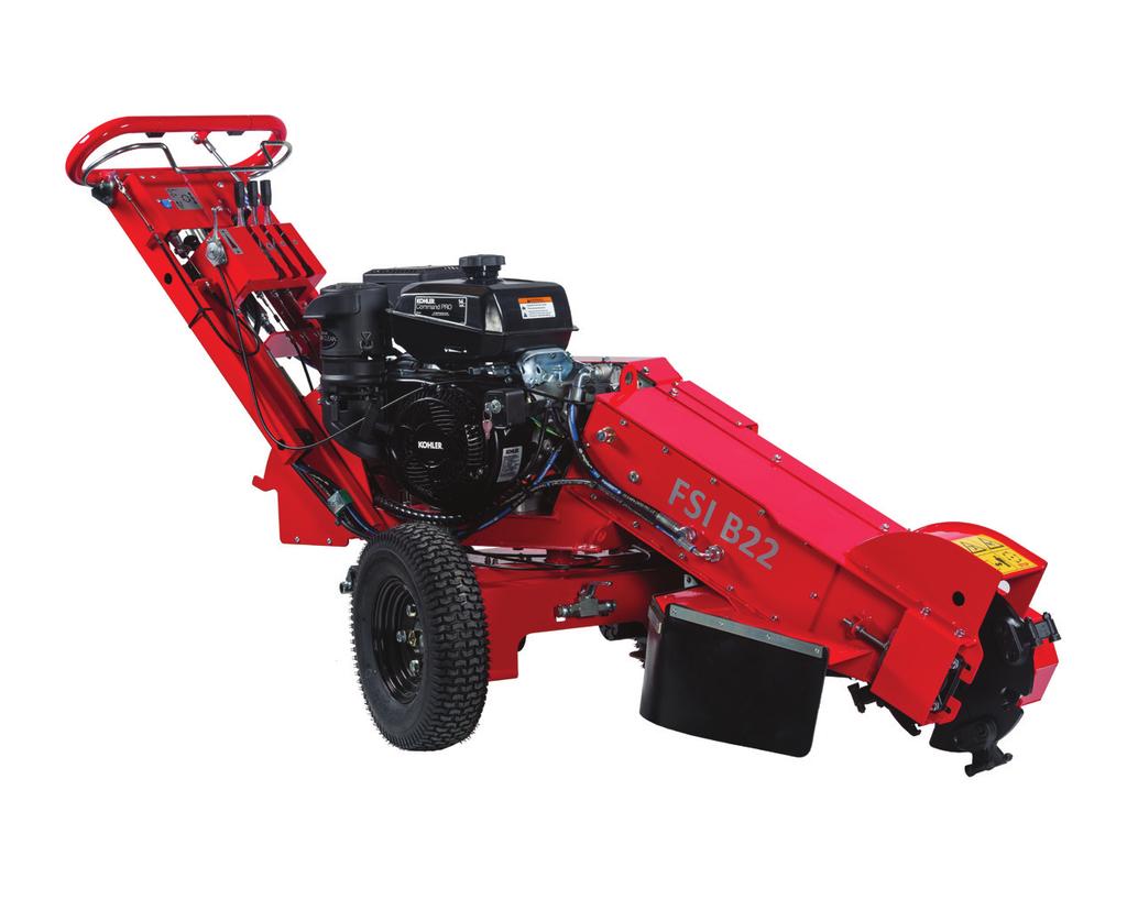 B22 Szerokość maszyny Ruch wahadłowy Wysokość/Głębokość 300 mm 250 mm 680 mm 900 mm 10,5 kw/14 HP Kohler - Benzynowy Pojemność zbiornika 6,1 l - około 3 godziny Napęd kół 2WD Hydrauliczny Hamulce Po