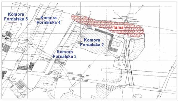 72 PRZEGLĄD GÓRNICZY 2015 m oraz szerokość od 5,0 m do 9,5 m. Całość prac zakończono w marcu 1977 r. Położenie tamy względem komór Layer-2 i Layer-3 przedstawiono na rysunku 4.