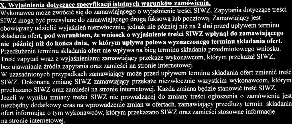 RZG W Krakdw - Wydziai Zamdwieri Publicznych Pnetarg nr 306/UW/2012/PH X. WyiaSnienia dotvczace specvfikacii istotnych warunkbw zambwienia.
