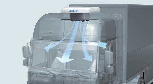 8 WAECO CoolAir Postojowy klimatyzator dachowy Postojowy klimatyzator dachowy CA 850S: pasuje do prawie wszystkich modeli ciężarówek Jako kompaktowy klimatyzator CoolAir CA 850S posiada niewątpliwą