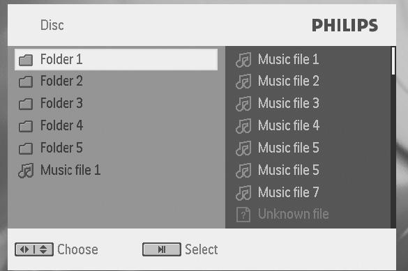 5.8 Odtwarzanie z karty pamięci SD To gniazdo na karty pamięci SD obsługuje odtwarzanie plików JPEG / MP3 / WMA / DivX i MPG-4.