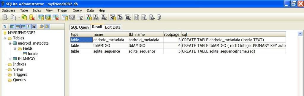Dodatek 1: Bazy danych Tabela główna SQLite Można odpytywać tabelę główną SQLite (nazwaną: