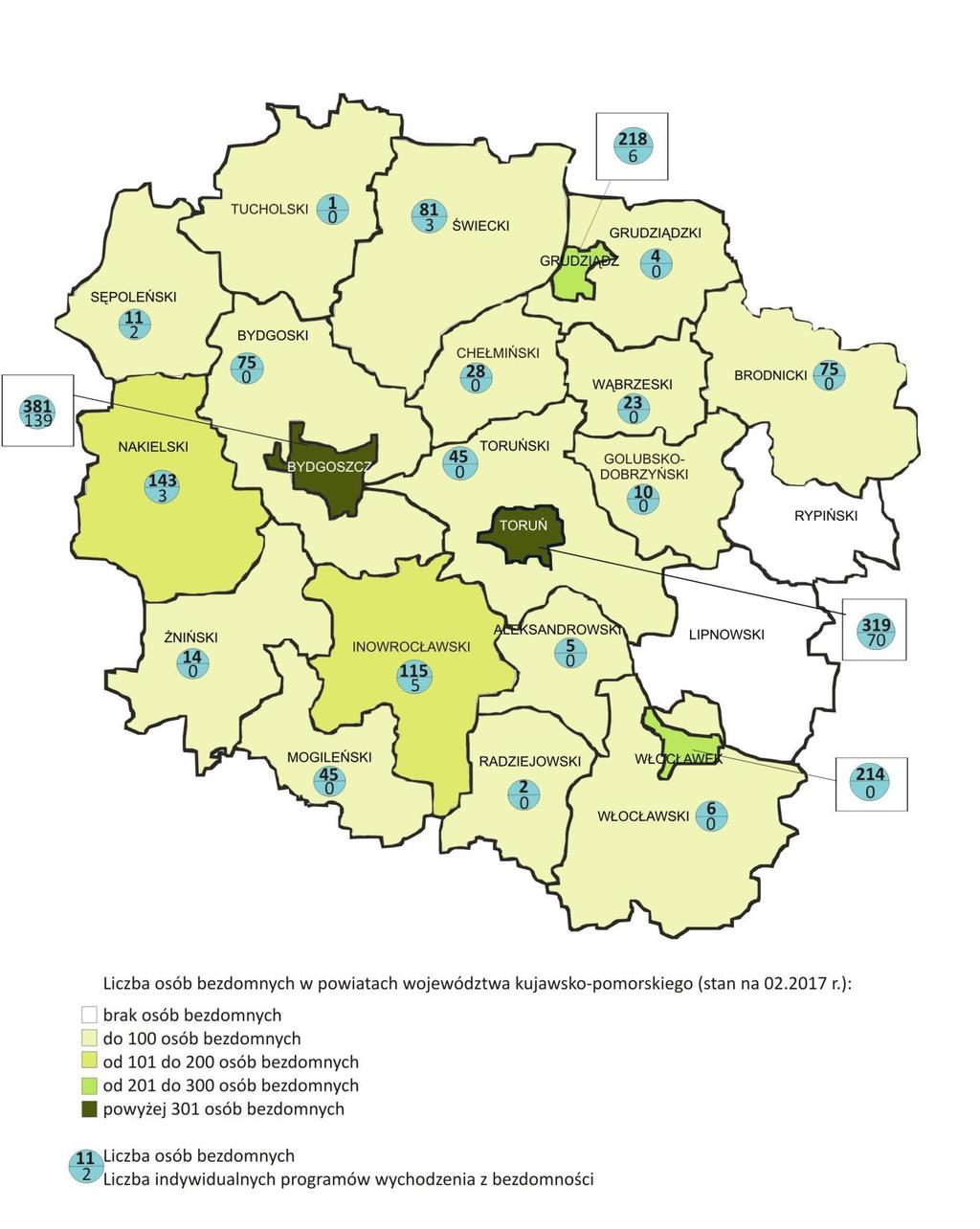 ogródkach działkowych. W przypadku stwierdzenia, iż osoby te, od długiego czasu mieszkają w warunkach zbliżonych do mieszkalnych, nie należało zaliczać ich do grona osób bezdomnych.