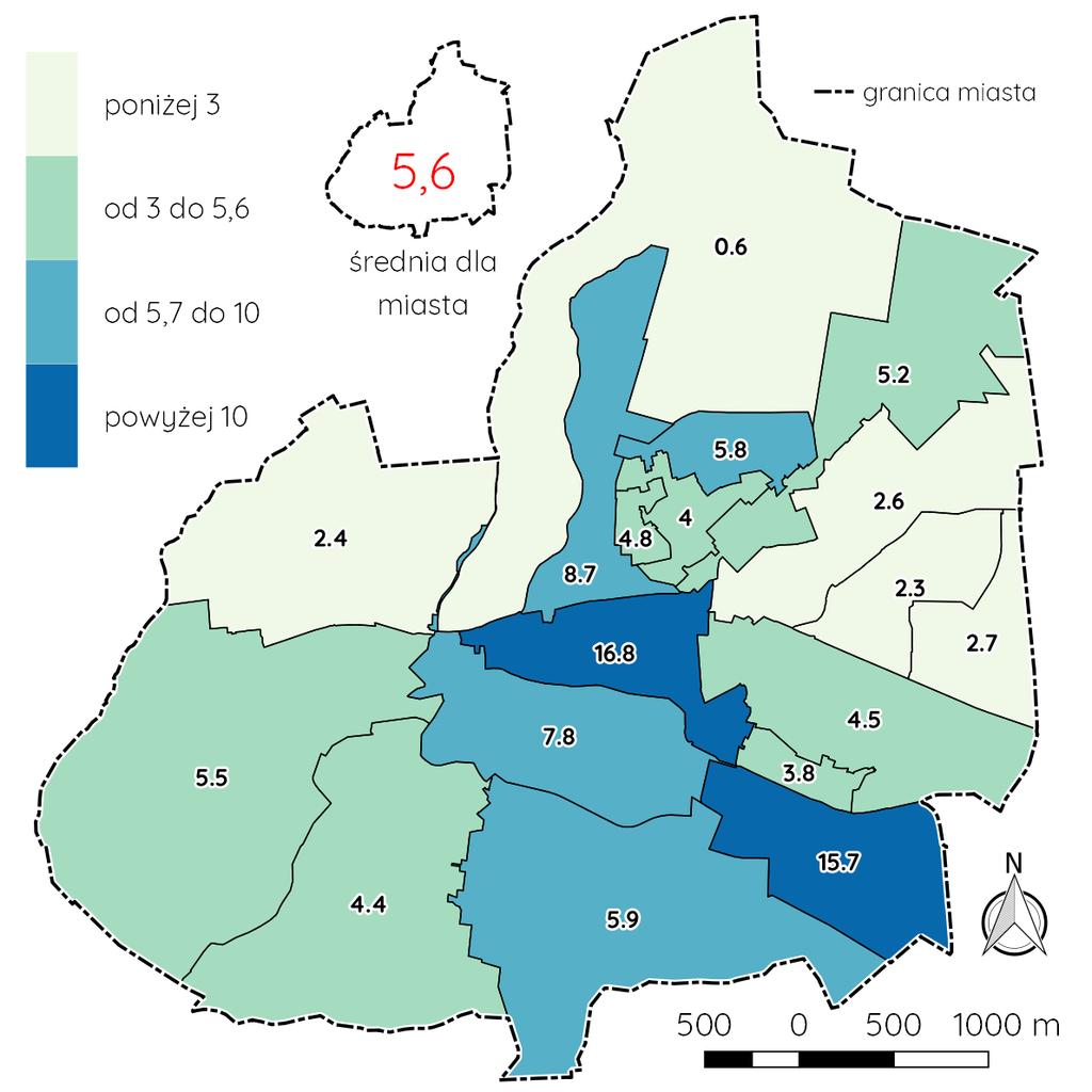 Green Key Lokalny Program Rewitalizacji miasta Wągrowca na lata 2017-2025 Ryc. 65.