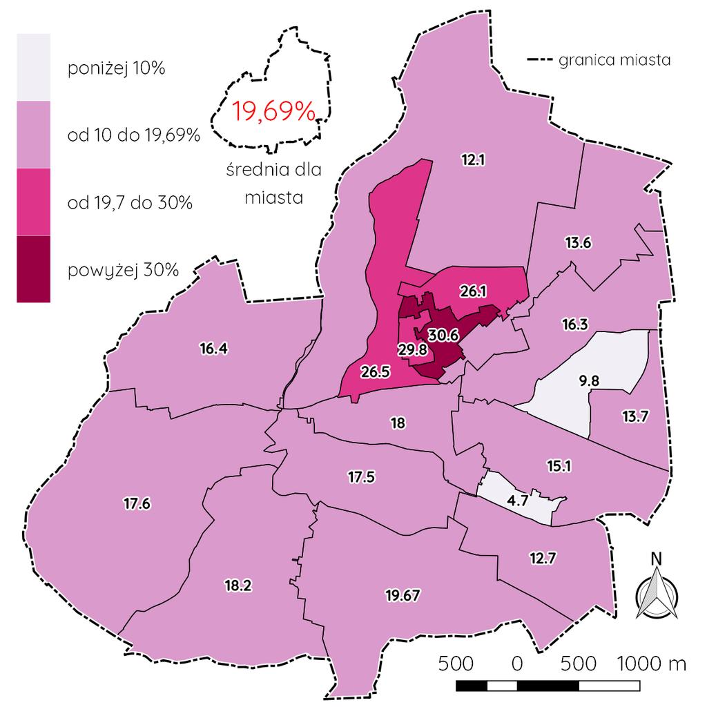 Green Key Lokalny Program Rewitalizacji miasta Wągrowca na lata 2017-2025 W świetle zebranych danych udział ludności w wieku poprodukcyjnym w ludności ogółem na terenie miasta Wągrowca wynosi 19,7%.
