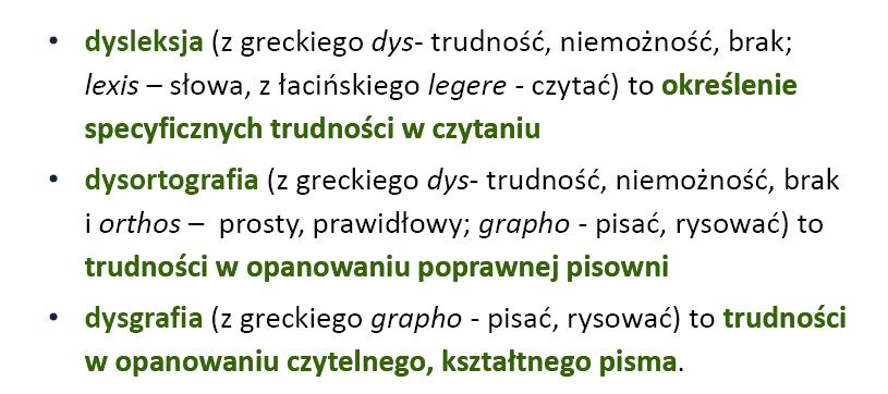 Specyficzne trudności w uczeniu się dyskalkulia (z greckiego dys- trudność, niemożność, brak;