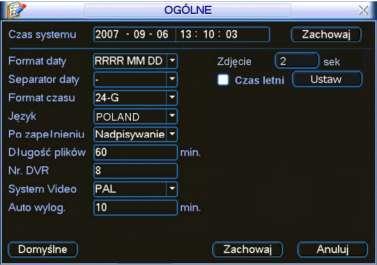 STRUKTURA MENU I OPIS DOSTĘPNYCH FUNKCJI Zdjęcie Czas letni Rys. 5-3. Menu Ogólne.