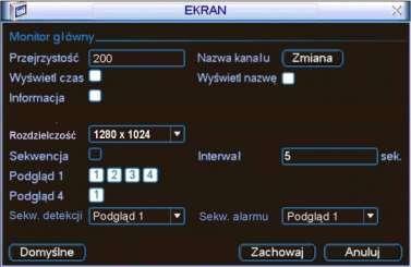 STRUKTURA MENU I OPIS DOSTĘPNYCH FUNKCJI 5.3.8 PTZ Podmenu to przeznaczone jest do ustawienia protokołu komunikacyjnego do obsługi kamer PTZ. Wygląd interfejsu pokazano na rysunku 5-18.