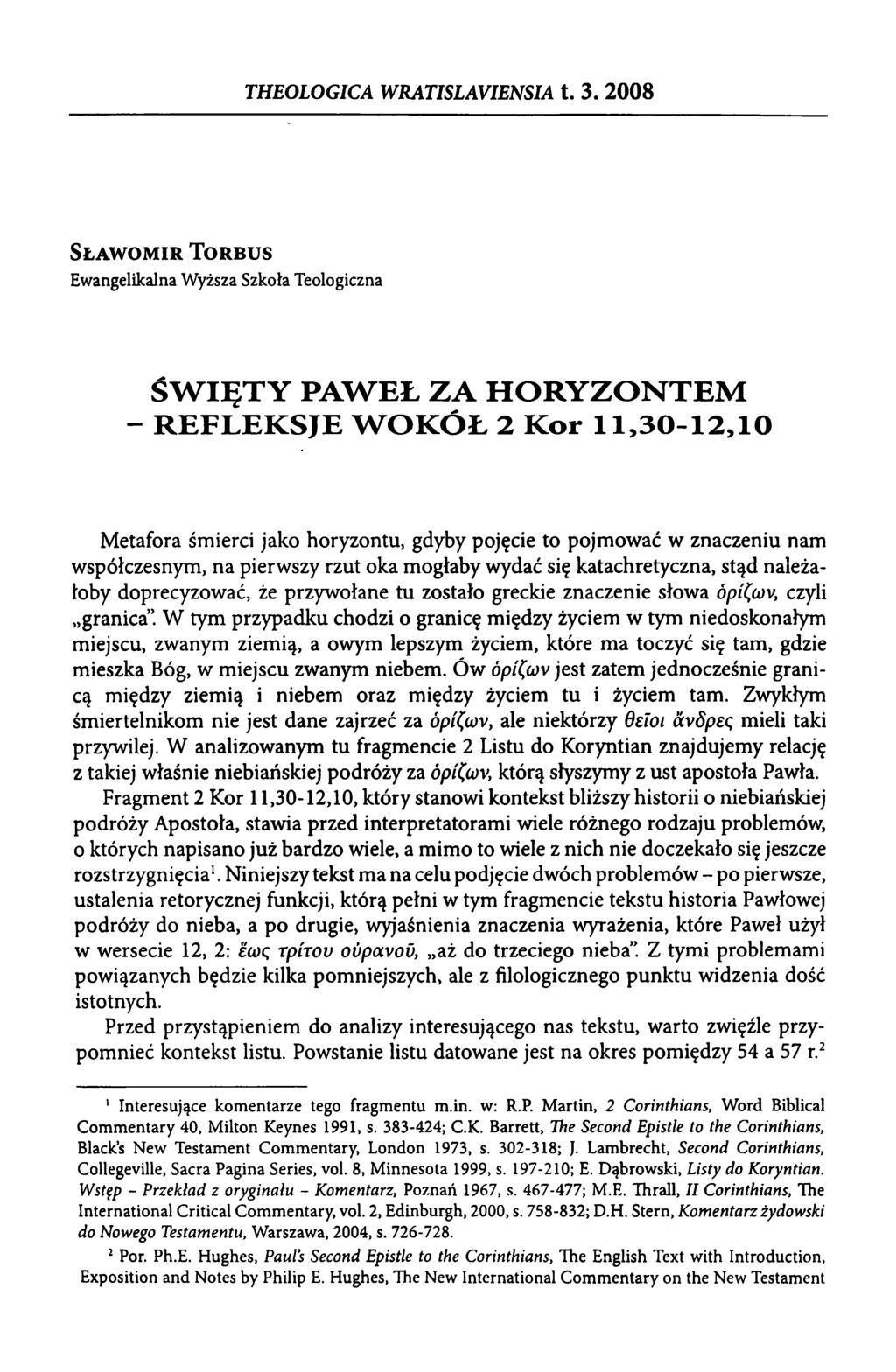 THEOLOGICA WRATISLAVIENSIA t. 3.