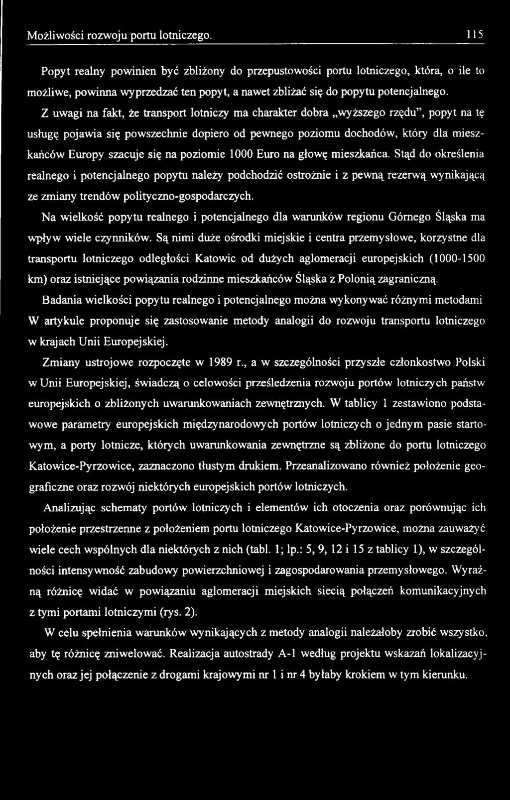 Na wielkość popytu realnego i potencjalnego dla warunków regionu Górnego Śląska ma wpływ wiele czynników.