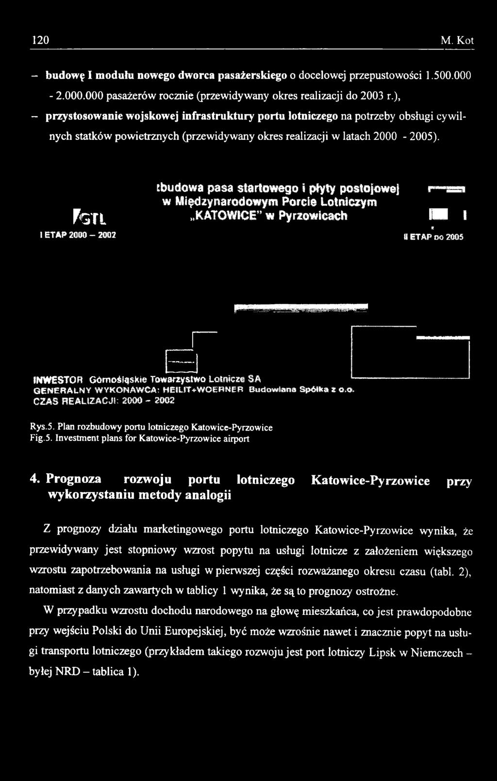 Prognoza rozwoju portu lotniczego Katowice-Pyrzowice przy wykorzystaniu metody analogii Z prognozy działu marketingowego portu lotniczego Katowice-Pyrzowice wynika, że przewidywany jest stopniowy