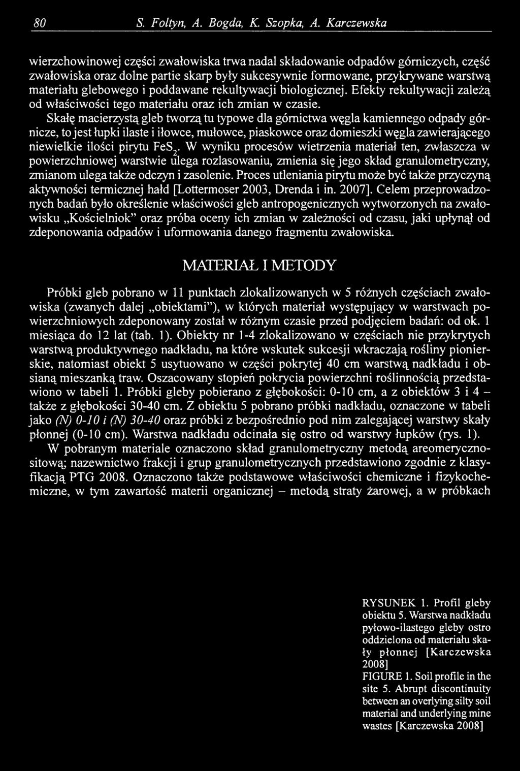 poddawane rekultywacji biologicznej. Efekty rekultywacji zależą od właściwości tego materiału oraz ich zmian w czasie.