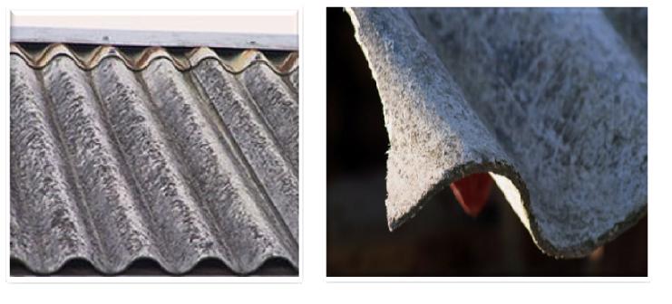 Zdjęcie 4 Płyty faliste azbestowo- cementowe * płyty prasowane płaskie o zbliżonej zawartości azbestu, * płyty KARO dachowe pokrycia, Zdjęcie 5 Płyty płaskie prasowane tzw.