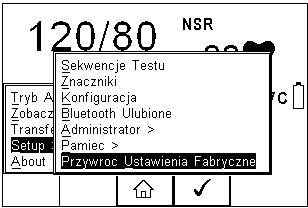 8.7 Przywracanie ustawień fabrycznych Możliwe jest w każdej chwili przywrócenie ustawień fabrycznych. Wciśnij klawisz (F4), a następnie wybierz Setup i Przywróć Ustawienia Fabryczne.