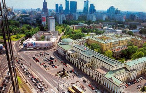 Warszawa, Plac Bankowy z gmachami publicznymi (po prawej). Proj.