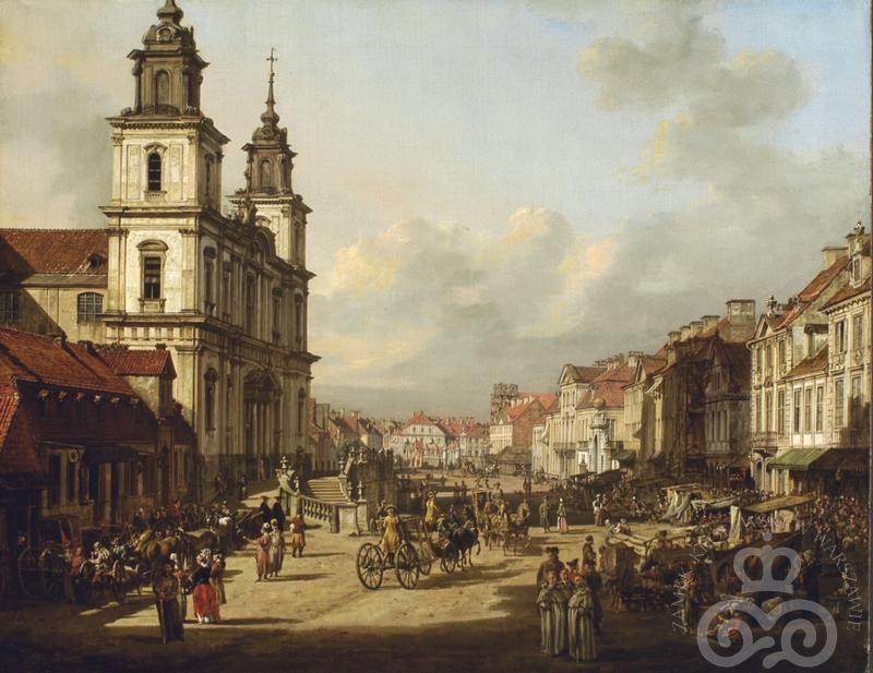 Bernardo Bellotto zw. Canaletto, Kościół Świętego Krzyża. Obraz namalowany w 1778 r.