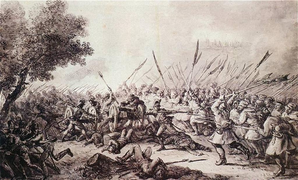BITWA POD RACŁAWICAMI Niedaleko Krakowa, na polach pomiędzy Dziemierzycami a Racławicami, rozegrała się pierwsza bitwa powstania kościuszkowskiego.
