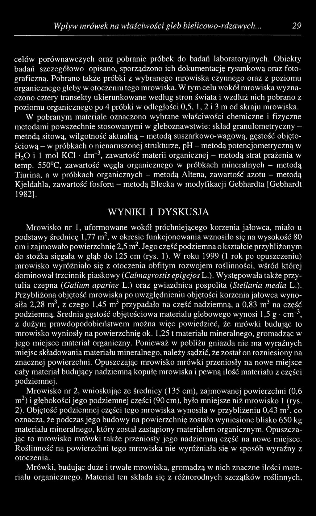 Pobrano także próbki z wybranego mrowiska czynnego oraz z poziomu organicznego gleby w otoczeniu tego mrowiska.