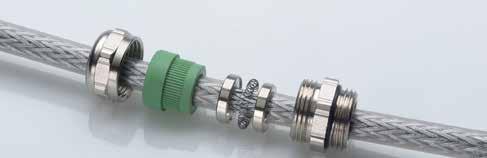 screen Ø pplication Pierścień ze sprężyną 360 Wkładka gumowa TPE-Santoprene onding annular spring at 360 TPE-Santopren sealing insert Jest to kompaktowa wersja dławnic UNI IRIS EMC Dicht, wykonana z