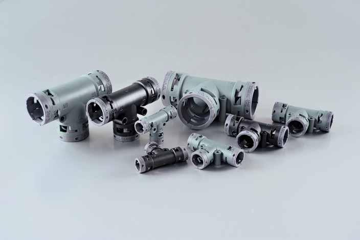 T www.teaflex.com Trójnik typu T T distribution fitting W 2 1 1 E M 3 3 C D pplication Trójniki typu T zostały zaprojektowane, aby rozdzielać wiązki kablowe.