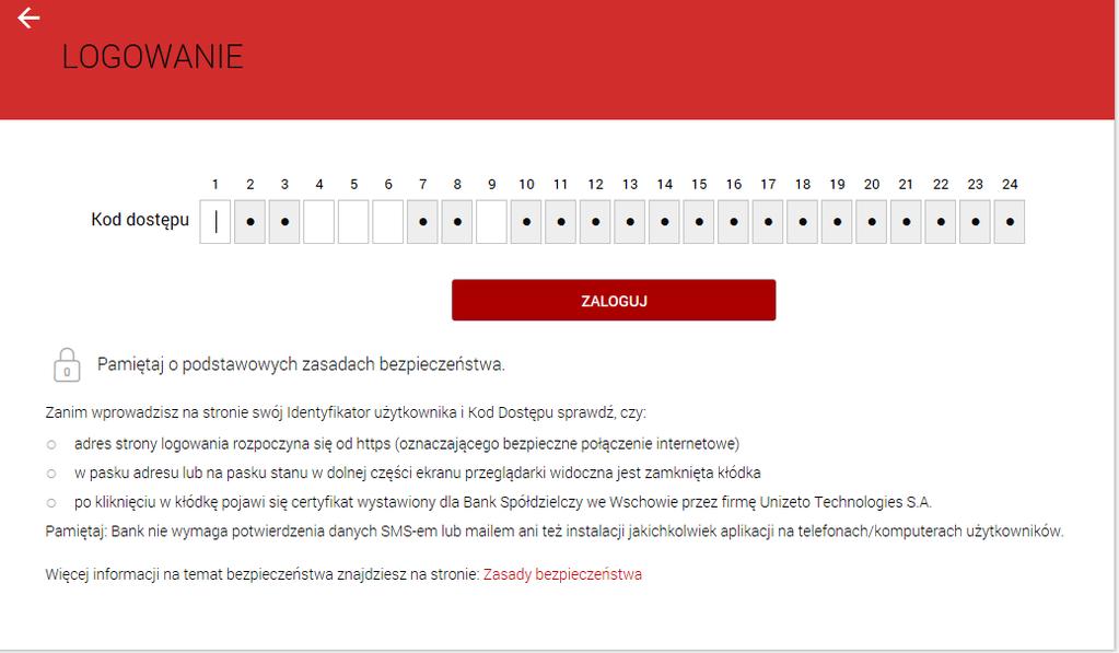 HASŁO MASKOWANE Hasło maskowane stanowi dodatkowe zabezpieczenie do logowania się w bankowości internetowej.