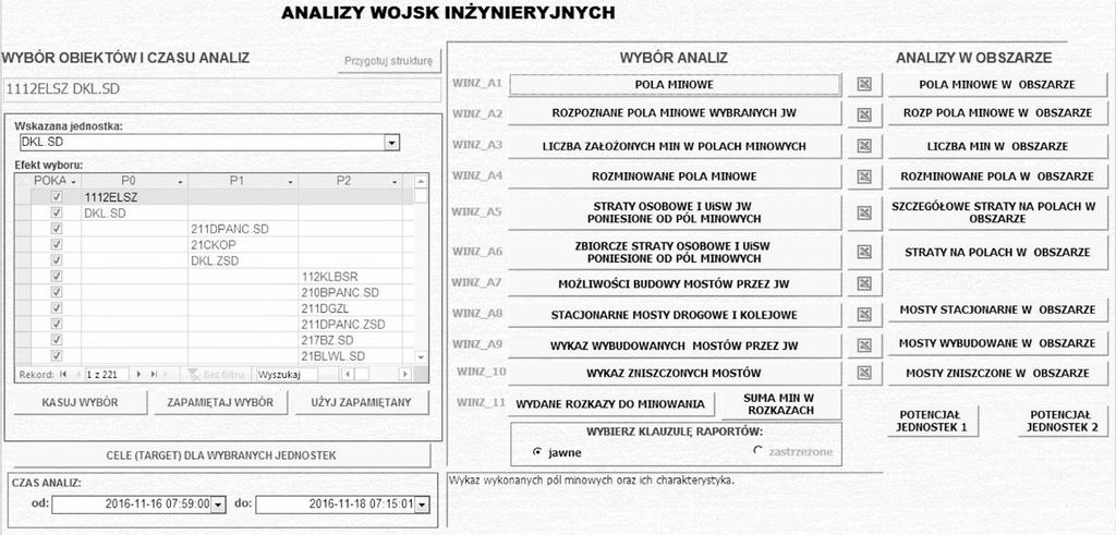 WOJCIECH NOWAK, ROBERT KANIEWSKI no możliwość wyboru filtracji danych źródłowych, dotyczących odpowiedniego zakresu czasowego tzw.