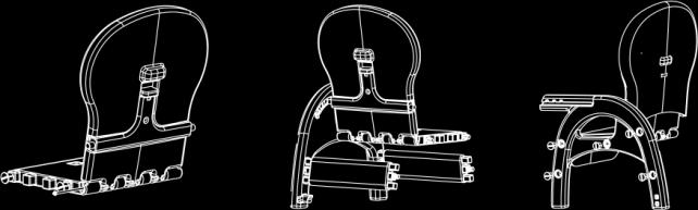 Connect the backrest (with the seat) and the bottom supports with the chair leg (as shown in the picture