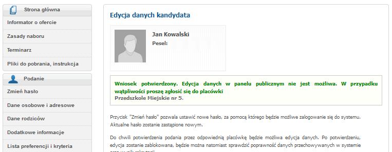 13 Status wniosku Status wniosku w systemie mogą Państwo sprawdzić po zalogowaniu się na swoje konto Proszę zalogować się do systemu, poprzez wprowadzenie numeru PESEL dziecka, hasła i kliknięciu